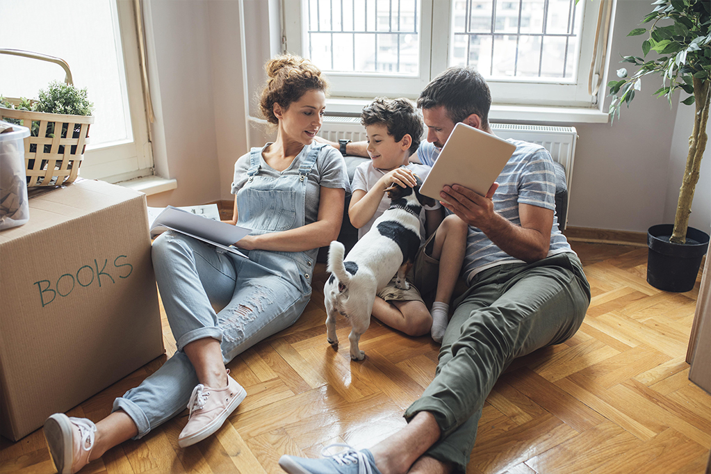 Beautiful Family on their new home Beautiful Family on their new home