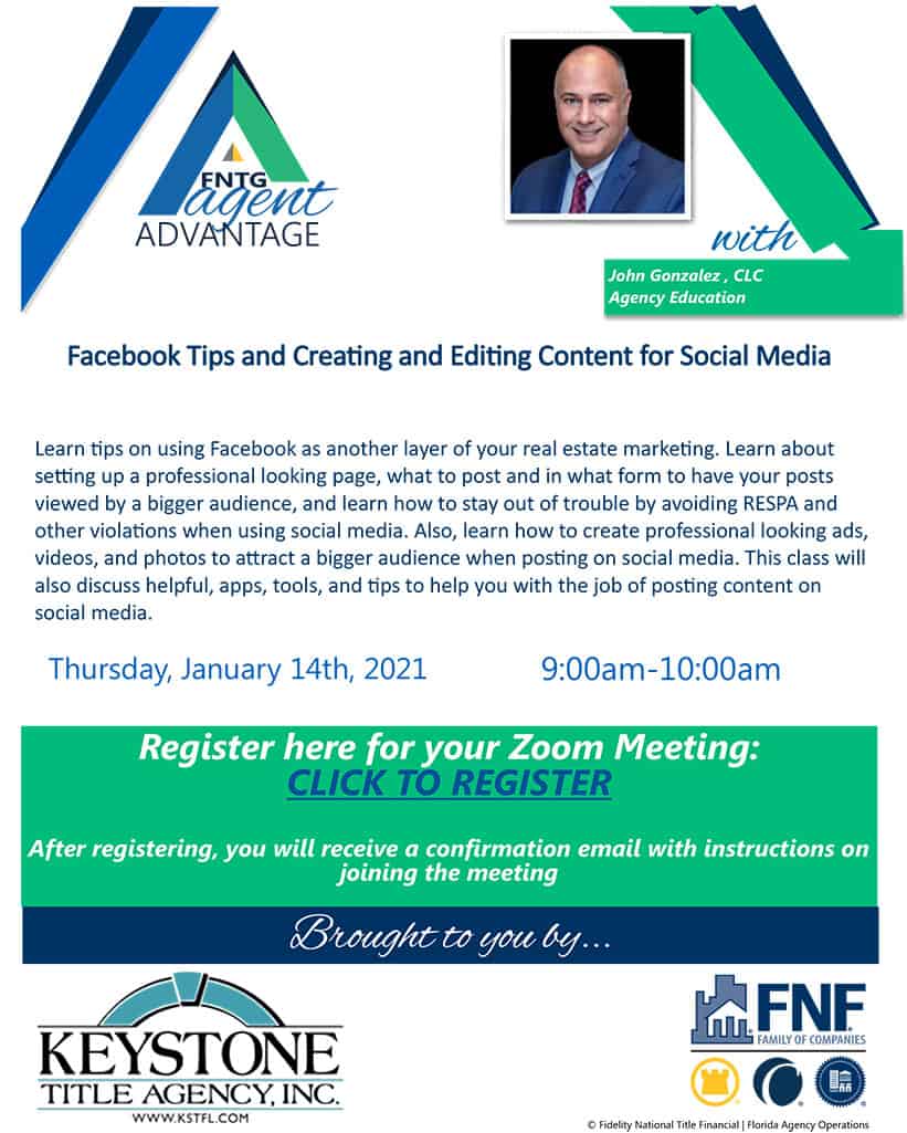 Facebook Tips and Creating and Editing Content for Social Media