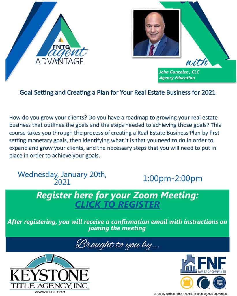 Goal Setting and Creating a Plan for Your Real Estate Business for 2021 