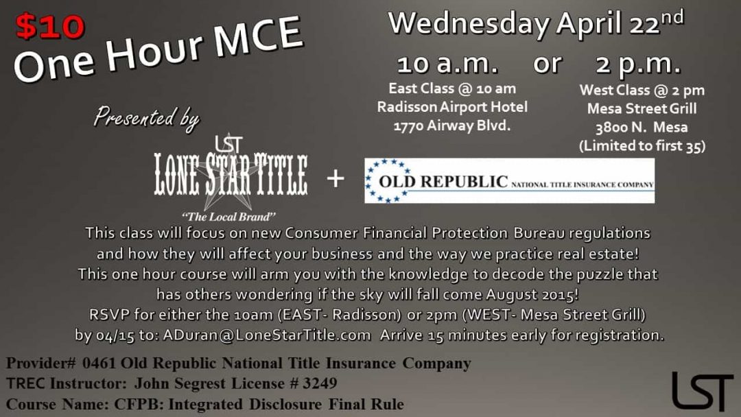 $10 One Hour MCE Infographic